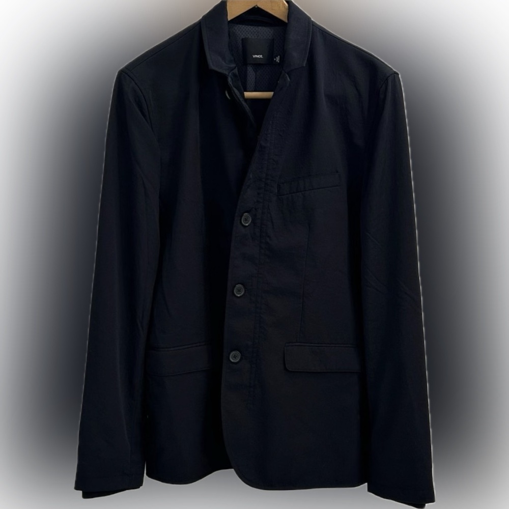 Vince Navy Blue Tech Blazer Mens M - Picture 7 of 7